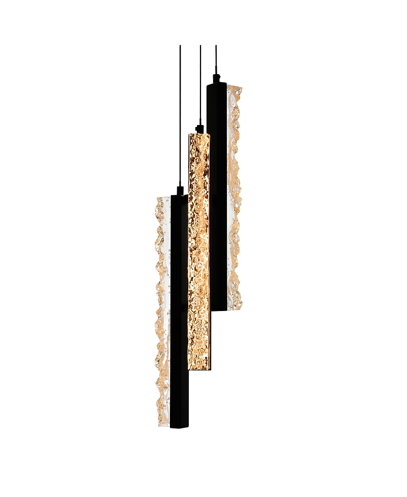 Cwi Lighting 24" Metal Stagger Integrated Led Mini Pendant