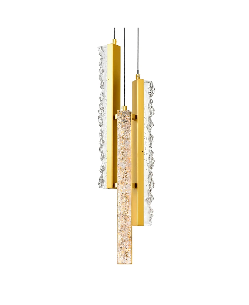 Cwi Lighting 24" Metal Stagger Integrated Led Mini Pendant