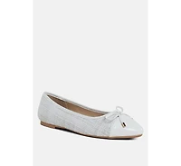 Junpey Plaid Tweed Ballet Flats
