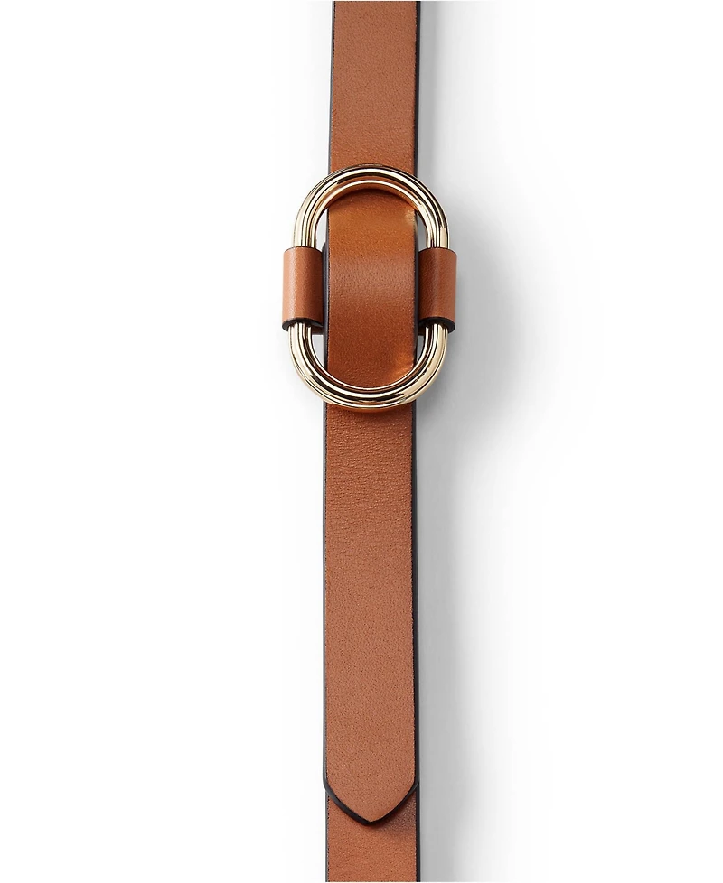 Lands' End Women's Adjustable Skinny Leather Belt