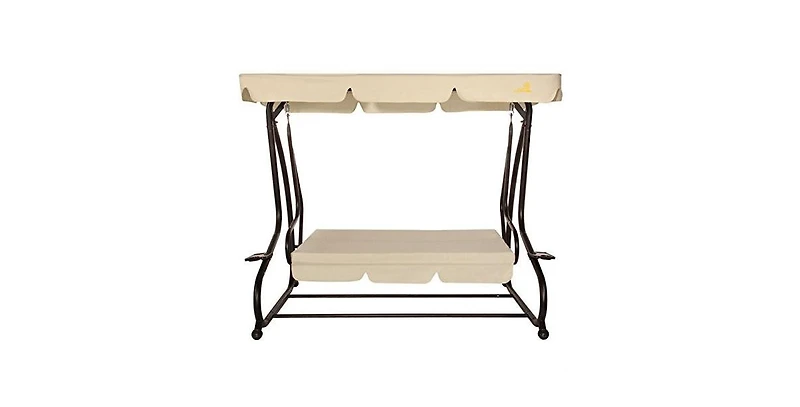 Slickblue Outdoor 3-Seat Canopy Swing with Cushions for Patio Deck or Porch