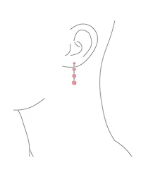 Bling Jewelry Geometric 3 Bezel Round Disc Linear Circle Synthetic Opal Dangle Earrings For Women Sterling Silver