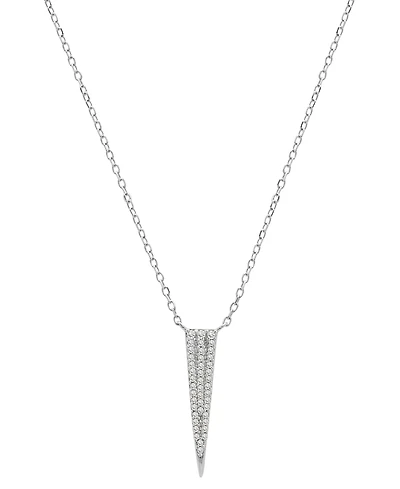 Diamond Pave Spike Pendant Necklace (1/10 ct. t.w.) 10k Yellow or White Gold, 15" + 2" extender, Created for Macy's
