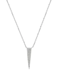 Diamond Pave Spike Pendant Necklace (1/10 ct. t.w.) 10k Yellow or White Gold, 15" + 2" extender, Created for Macy's