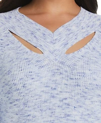 Ella Rafaella Plus Cutout Neck Sweater