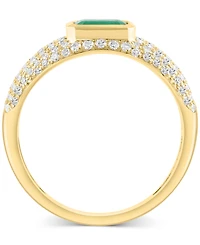 Effy Collection Diamond (3/8 ct. t.w.) & Emerald (1/2 ct.t.w.) Ring in 14k Gold
