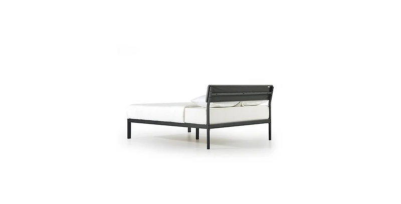 Slickblue Soft Fabric Metal Headboard Platform Bed with Wooden Slats for Stylish Support