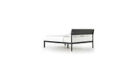 Slickblue Soft Fabric Metal Headboard Platform Bed with Wooden Slats for Stylish Support