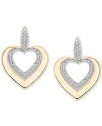 2-Pc. Set Diamond Heart Pendant Necklace & Matching Drop Earrings (1/5 ct. t.w.) in 14k Gold-Plated Sterling Silver, Exclusively at Macy's