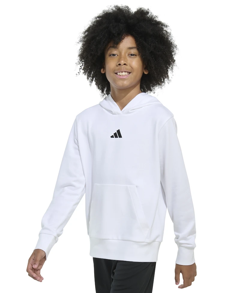 adidas Big Boys Long-Sleeve Essentials Small Logo Pullover Hoodie