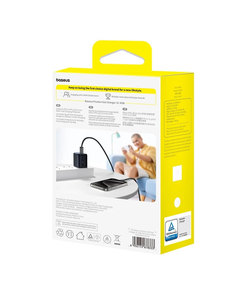 Baseus Picogo 45W Fast Charger Usb C Wall for iPhone16/15/14