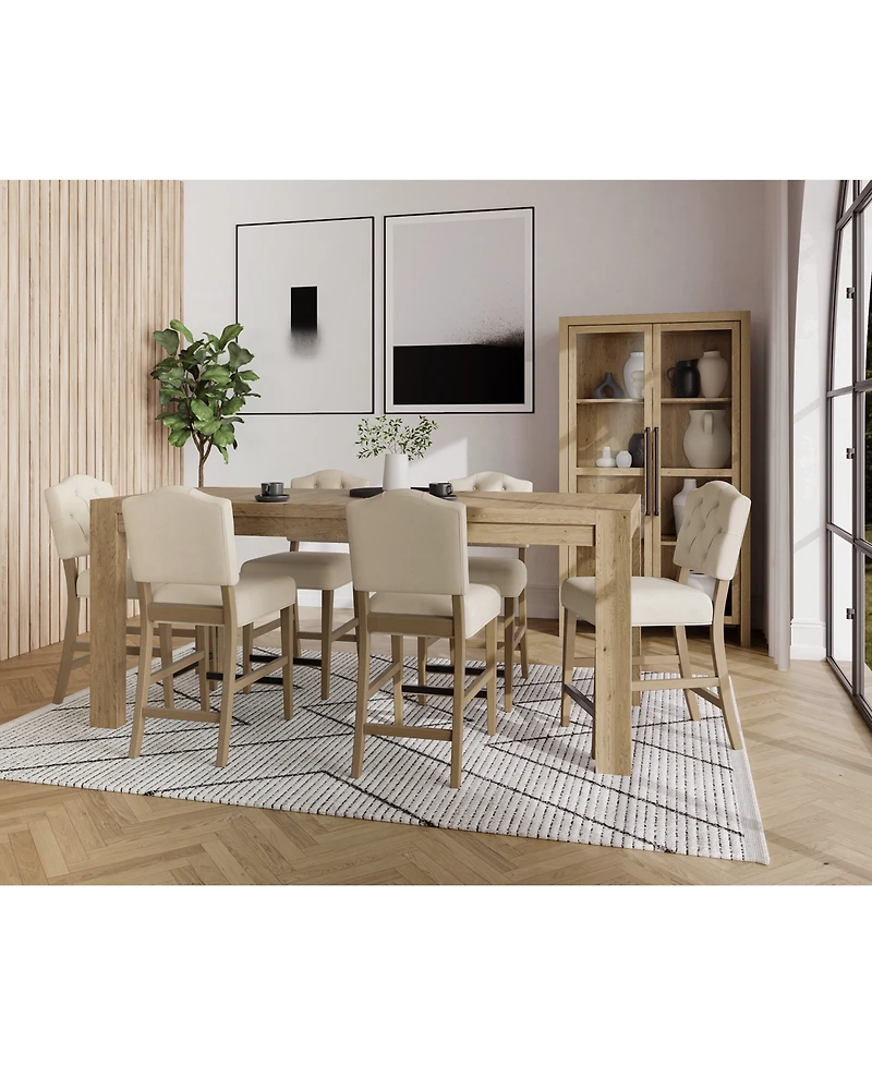 7pc Counter Height Dining Set (Davie Rectangular Table & 6 Jesilyn Stools)