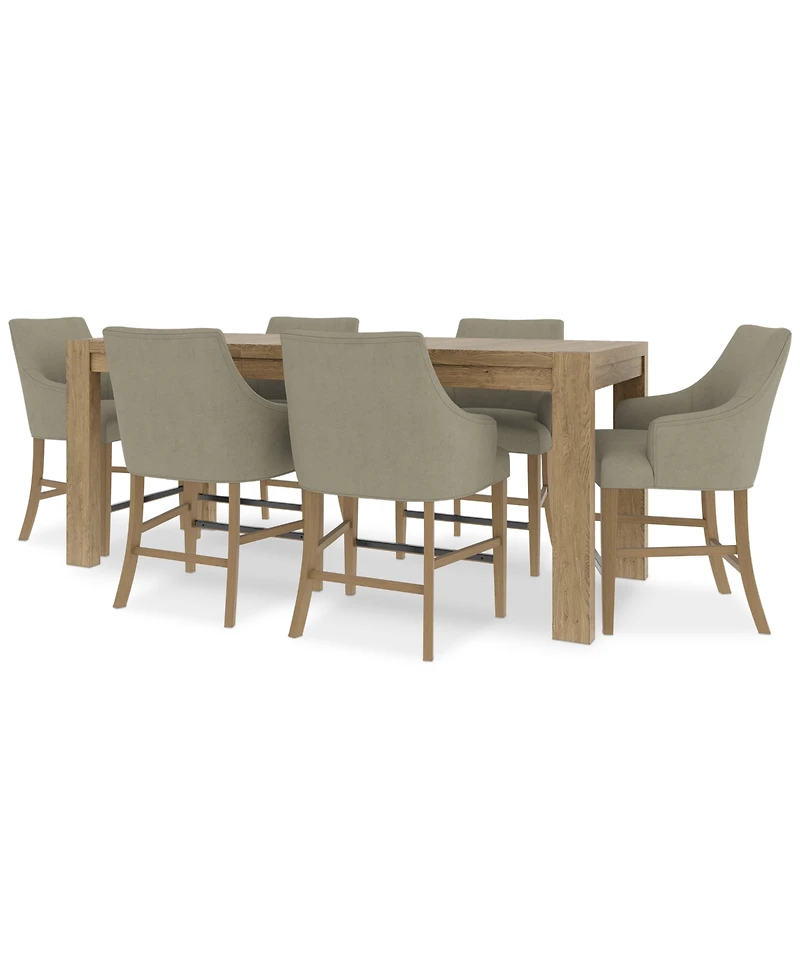 7pc Counter Height Dining Set (Davie Table & 6 Nelin Stools)