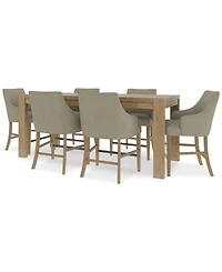 7pc Counter Height Dining Set (Davie Table & 6 Nelin Stools)