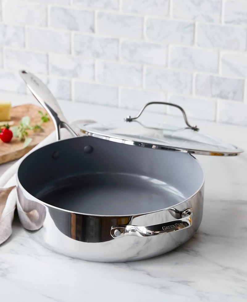 GreenPan Valencia Pro Stainless Steel 5-Qt. Saute Pan with Lid