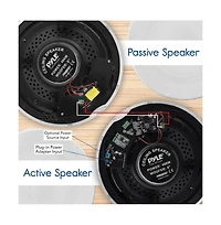 Pyle 6.5" Bluetooth In-Wall/In-Ceiling Speaker Kit - 2-Way Flush Mount, Wireless Music Streaming, 300W Max Power Output