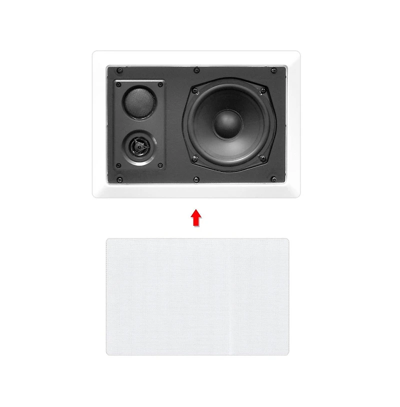 Pyle 8.0" In-Wall / Ceiling Speakers - 2-Way Stereo Sound, 400W Max Power, Flush Mount, White