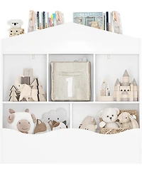 gaomon Kids Bookshelf Toy Storage Organizer for Kids Wooden Open Storage Cubby Children Small Bookcase Multifunctional Book Cabinet for Nursery,Playro