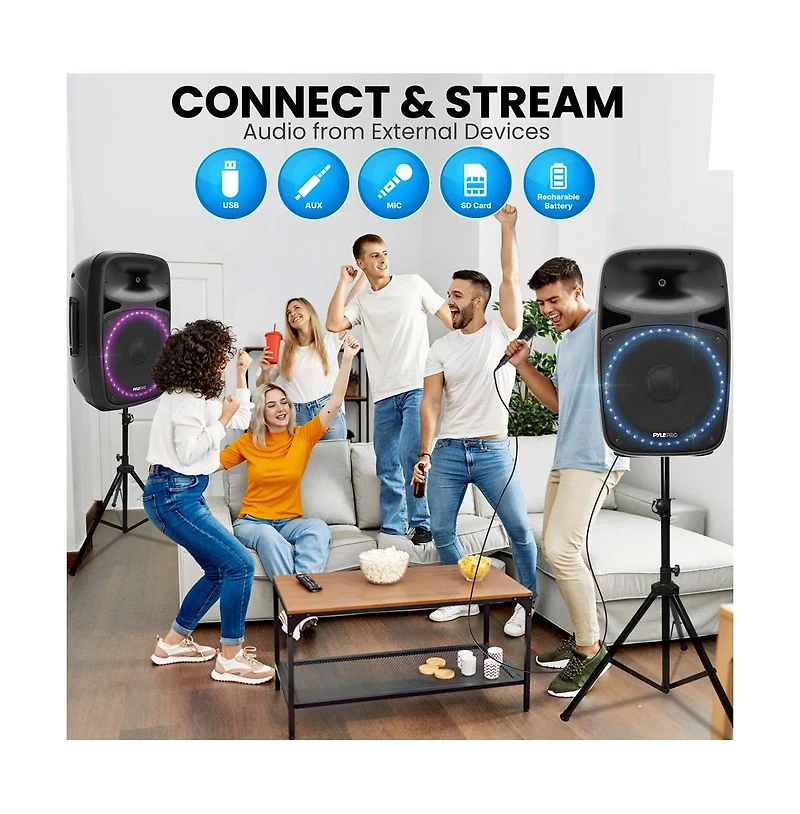 Pyle Powerful Wireless Sound 400W Portable Bluetooth Pa Speaker