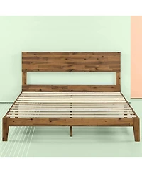 Slickblue Modern Wood Platform Bed Frame with Headboard for Sleek and Stylish Bedroom Design