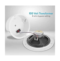 Pyle 8.0" In-Wall / Ceiling Speaker System - 150W Max Power, 2-Way Flush Mount, Enclosed Housing, Professional Audio