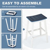 Aoodor Outdoor Bar Stools,Set of 2 Bar Chairs, 28 Inch Hdpe Patio Counter Height Bar Stools with Footrest for Backyard, Garden, Lawn and Patio