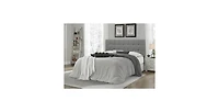Slickblue Queen Modern Classic Style Button-Tufted Headboard in Grey Upholstered Fabric