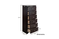 6-Drawer Tall Wooden Dresser Chest – Vertical Storage Cabinet for Bedroom, Closet, or Entryway Organization