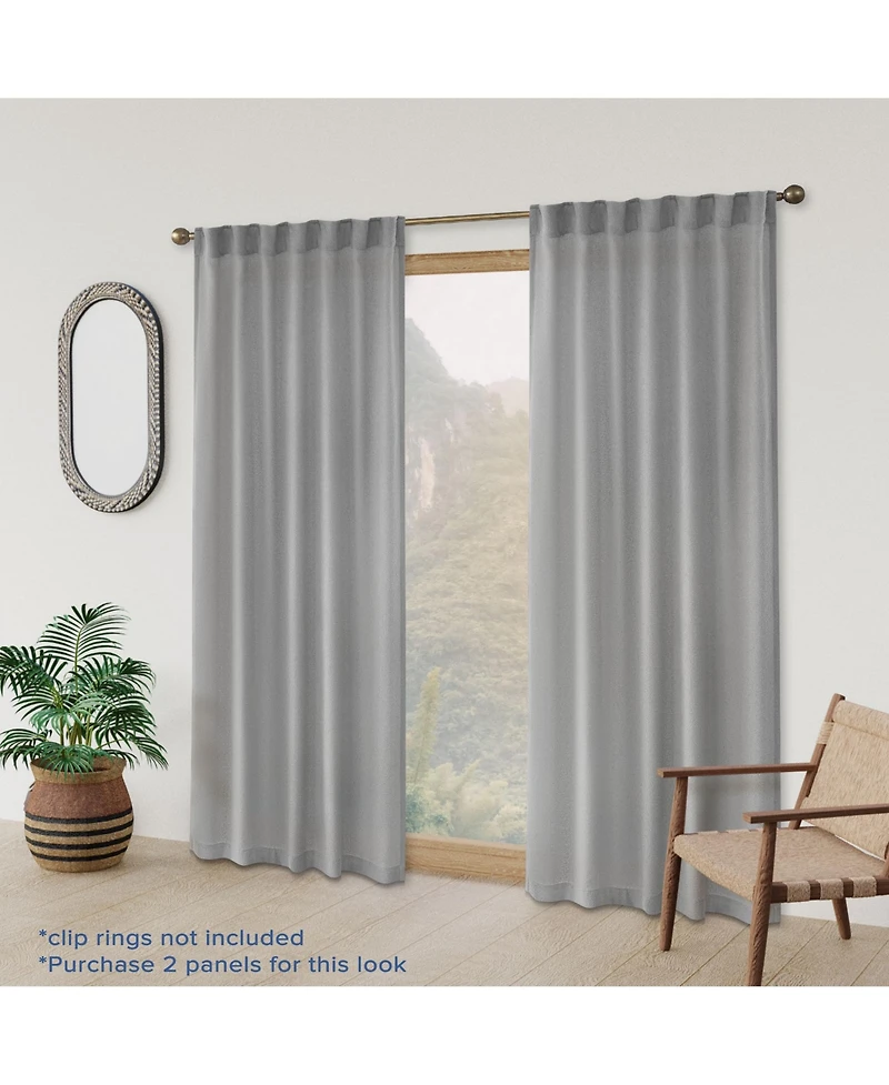 Boucle Light Filtering Back Tab Single Curtain Panel, 52"X96"