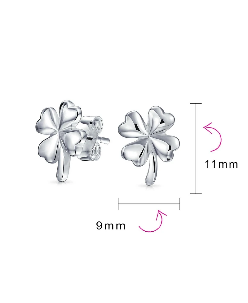Bling Jewelry Luck of the Irish Shamrock Clover Stud Earrings .925 Sterling Silver