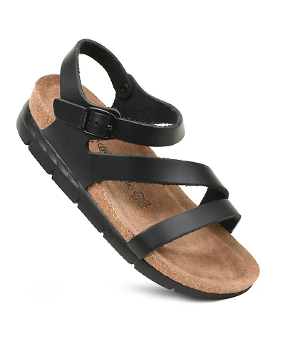 Aerothotic - Ares Comfortable Memory Foam Leather Platform Sandals with Arch Support