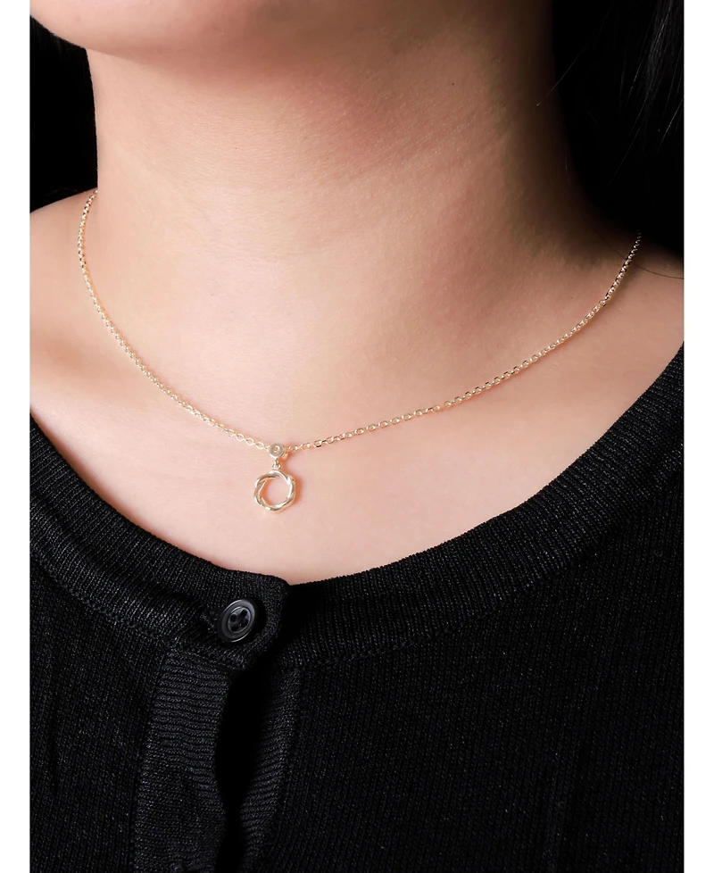 Devata Eternity Pendant Chain Necklace in 14K Gold, 16 in adj to 18 in, approx. 4.1 grams
