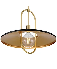 Bailey 19" Modern Pendant Ceiling Light Fixture Dining Room Over Table Kitchen Island Foyer Hanging Round Led Medium Black and Soft Gold Finish Metal