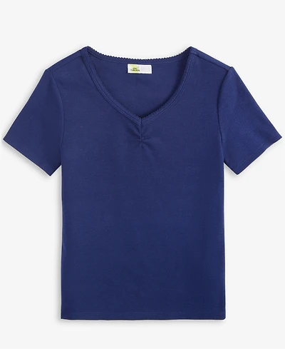 Epic Threads Little & Big Girls Ruched V-Neck Top, Exclusively at Macy's