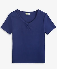 Epic Threads Little & Big Girls Ruched V-Neck Top, Exclusively at Macy's
