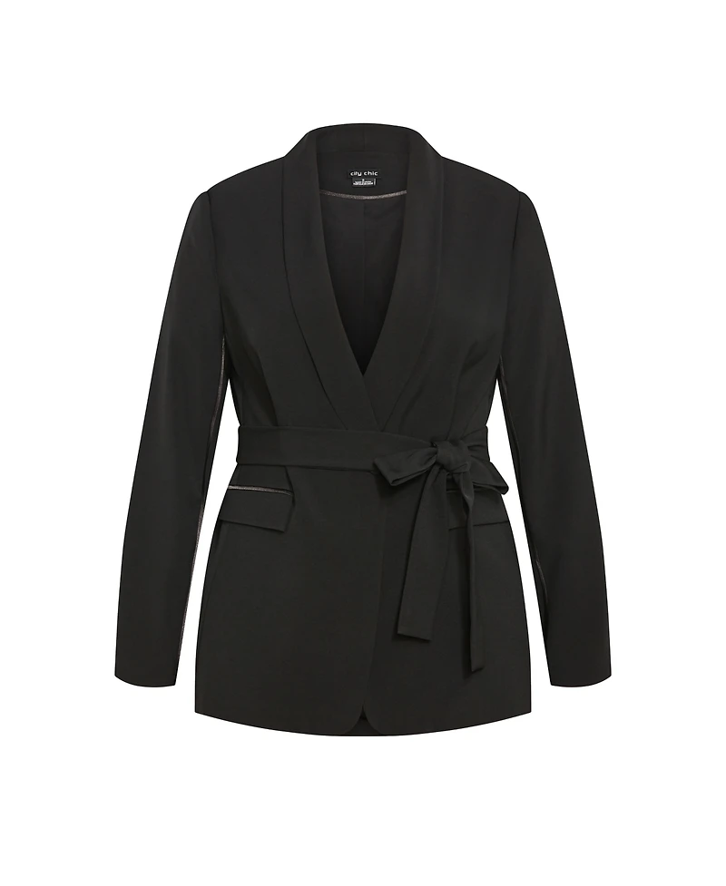 City Chic Plus Size Belted Yasmine Jacket