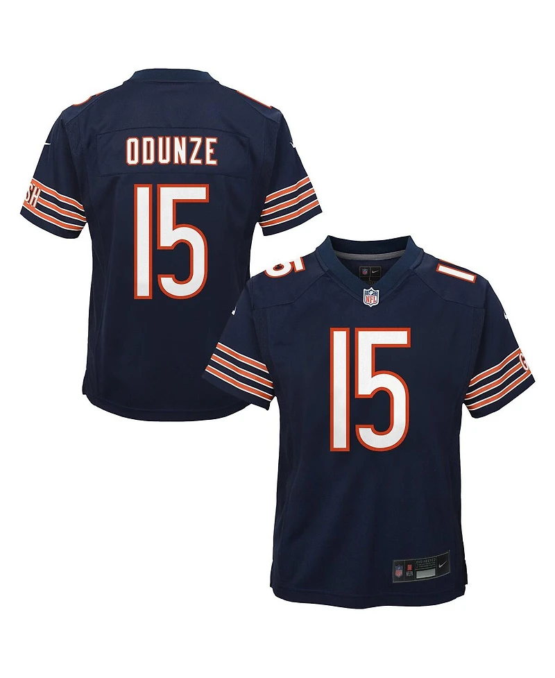 Nike Big Boys and Girls Rome Odunze Navy Chicago Bears Team Game Jersey