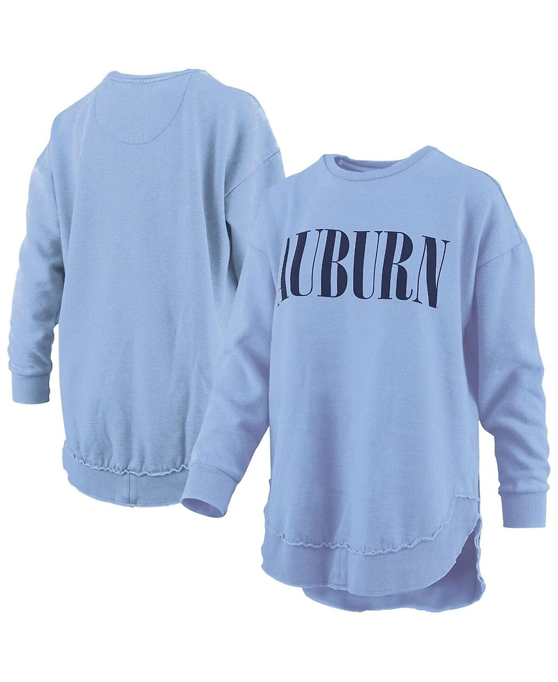 Pressbox Women's Light Blue Auburn Tigers Poncho Fleece Pullover Sweatshirt