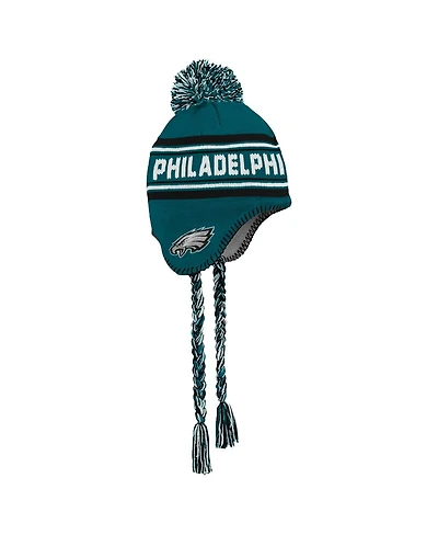 Outerstuff Big Boys and Girls Midnight Green Philadelphia Eagles Jacquard Tassel Knit Hat with Pom