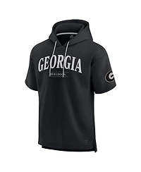 Fanatics Men's Black Georgia Bulldogs Ready Short Sleeve Pullover Hoodie