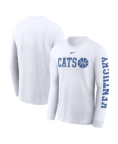 Nike Men's White Kentucky Wildcats Basketball Icon Two-Hit Long Sleeve T-Shirt