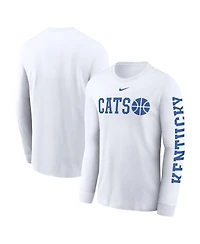 Nike Men's White Kentucky Wildcats Basketball Icon Two-Hit Long Sleeve T-Shirt