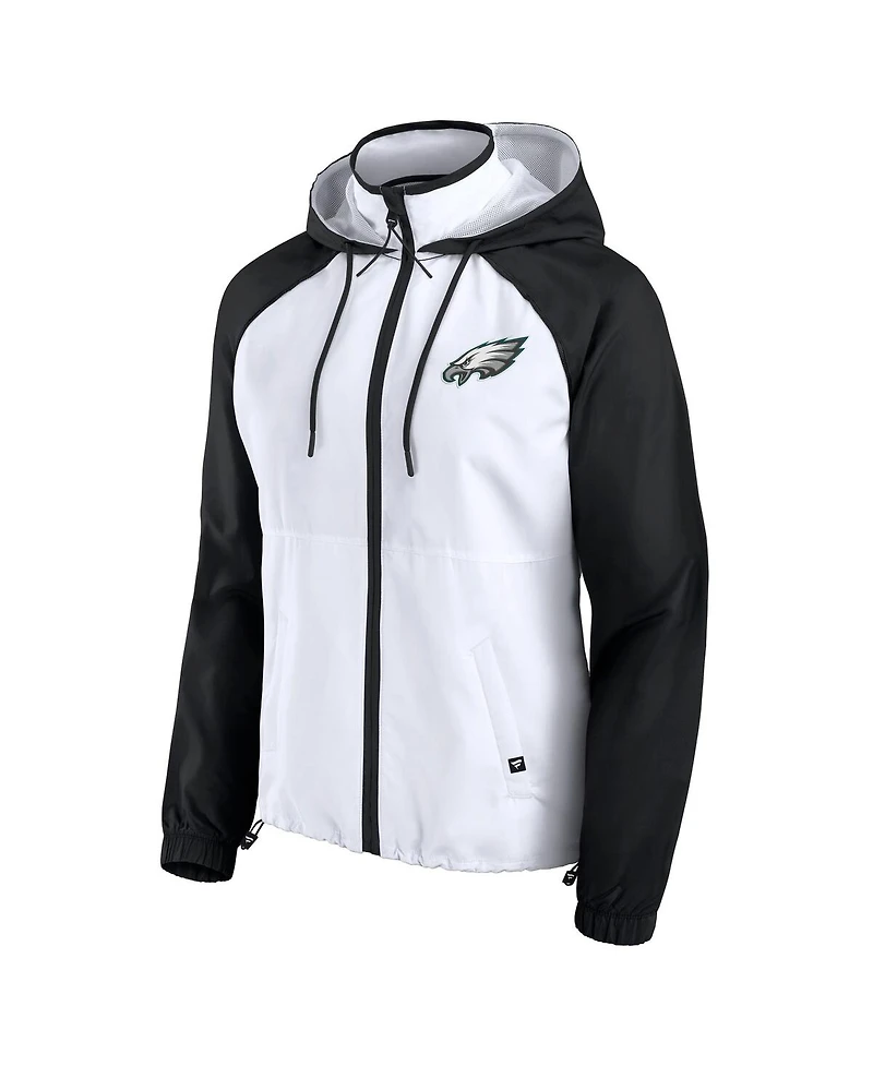 Fanatics Women's White Philadelphia Eagles Full-Zip Anorak Hoodie Jacket