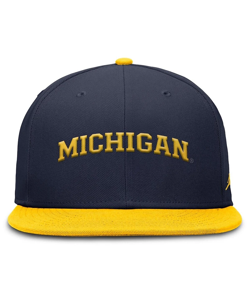 Jordan Men's Navy/maize Michigan Wolverines Two-Tone Primetime Performance Fitted Hat