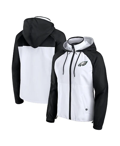 Fanatics Women's White Philadelphia Eagles Full-Zip Anorak Hoodie Jacket
