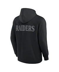 Fanatics Men's Black Las Vegas Raiders Elements Blaze Tri-Blend Long Sleeve Hoodie T-Shirt