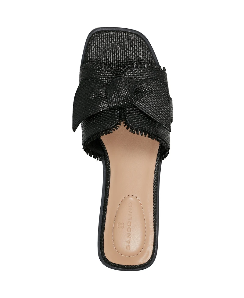 Bandolino Women's Vallen Knotted Bow Flat Slide Sandals