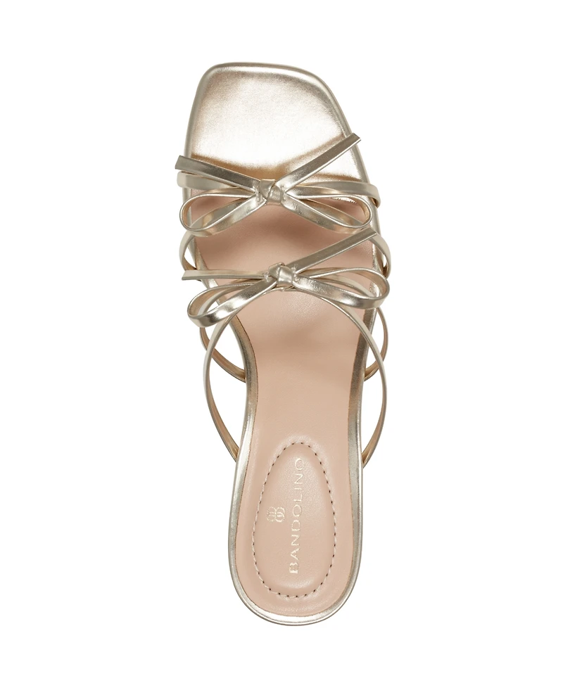 Bandolino Women's Margil Strappy Bow Block Heel Sandals