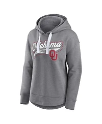 Fanatics Women's Heather Gray Oklahoma Sooners Tail Sweep Pullover Hoodie