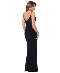 Xscape Women's Sequin Embellished Front-Slit Gown